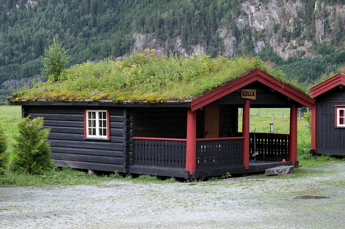 Домик в норвегии. Зеленая кровля в Норвегии. Зеленая кровля Скандинавия. Хитте дом в Норвегии. Дома с травяной крышей Норвегия.