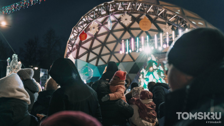 Новогодние огни загорелись на главной елке Томска