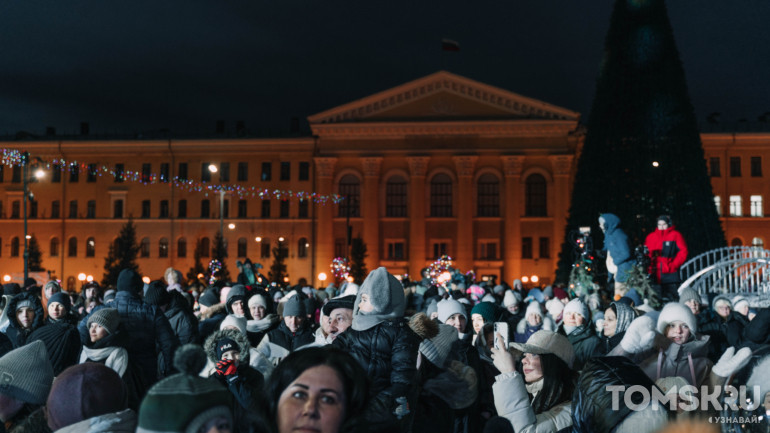 Новогодние огни загорелись на главной елке Томска