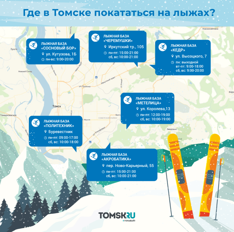 Вставай на лыжи и коньки: где покататься в Томске